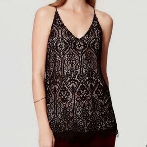 LOFT Black Lace Camisole double lined. Size small like new. No flaws